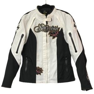 Scorpion EXO Kingdom Motorcycle Jacket Floral Embroidered Ladies Large GUC